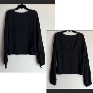 Merritt Charles Black Wyatt Scoop Back Blouse